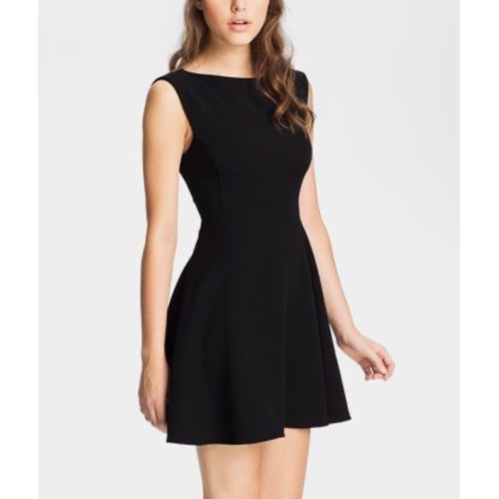 Free People Fit & Flare Black Mini Dress sz XS